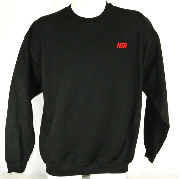 IGA Grocery Store Employee Uniform Black Sweatshirt Shirt Size S Small - Picture 1 of 7